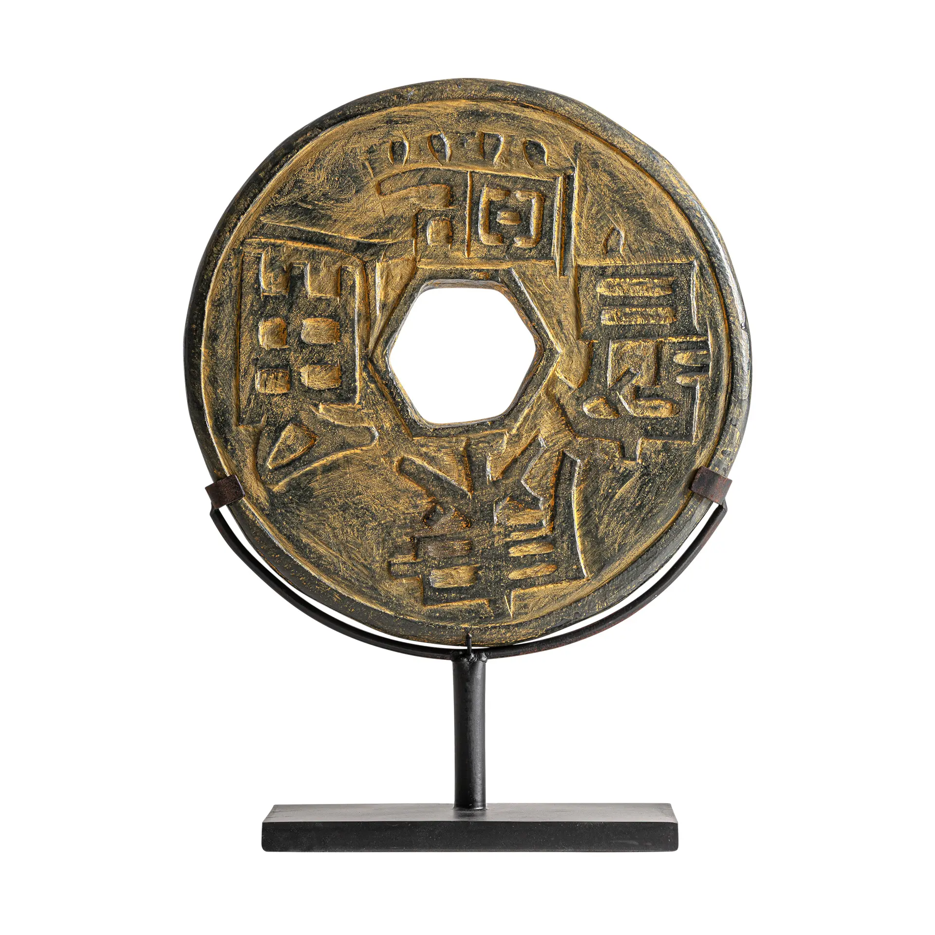 Sculpturi - Figurina Decorativa 30x10x45 cm, Fier și Piatră Nuante Inchise - VicalHome VicalHome 38638