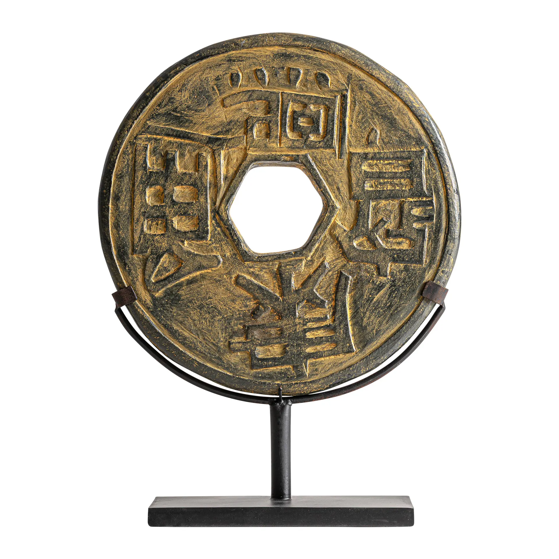 Sculpturi - Figurina Decorativa 35x12x47 cm, Fier și Piatră Nuante Inchise - VicalHome VicalHome 38637