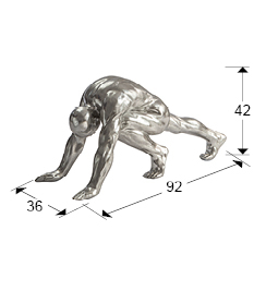 Figurina decorativa argintie Asana 92 cm, forma atlet, design extravagant, 767057 - Schuller [6]