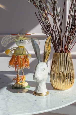 Figurină Decorativă Bunny Gold 11,8x10,6x29,5 cm, Polirezyna Alb - Kare Design [11]