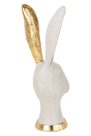 Figurină Decorativă Bunny Gold 11,8x10,6x29,5 cm, Polirezyna Alb - Kare Design [3]