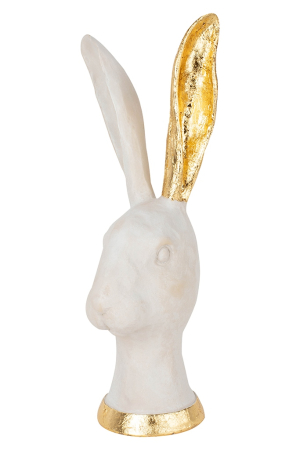 Figurină Decorativă Bunny Gold 11,8x10,6x29,5 cm, Polirezyna Alb - Kare Design [0]