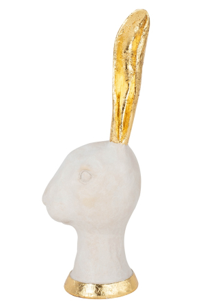 Figurină Decorativă Bunny Gold 11,8x10,6x29,5 cm, Polirezyna Alb - Kare Design [1]