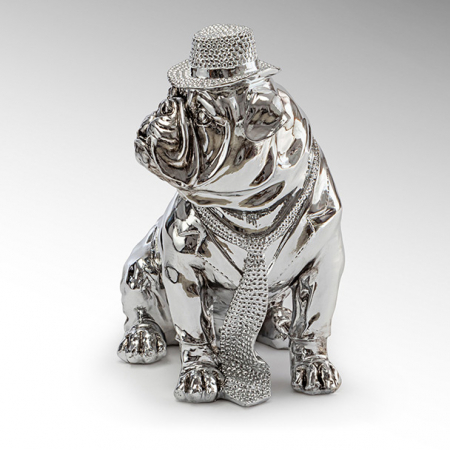 Promotii - Figurina decorativa crom Bulldog Hat forma caine, 841207 - Schuller