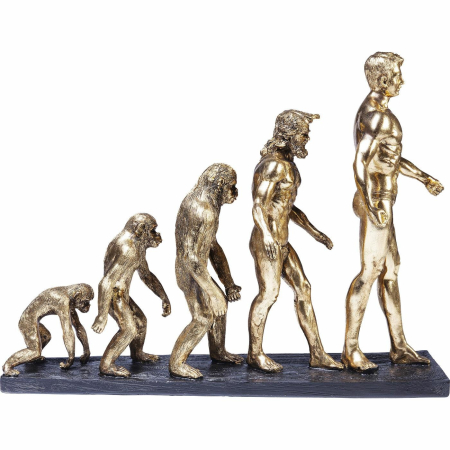 Decoratiuni - Figurină Decorativă Evolution 58x18,5x42,5 cm, Rășină Auriu-Negru - Kare Design