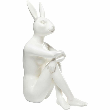Figurină Decorativă Rabbit 26x15x39 cm, Rășină Albă - Kare Design [0]