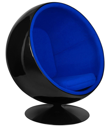 Fotolii - Fotoliu Ball Black 102x73x122 cm, Metal Lucios - King Home