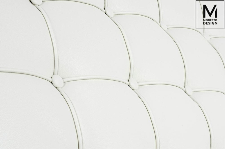 Fotoliu Barcelon 76x80x86 cm, Piele Ecologică Alb Lustruit - Modesto Design [5]