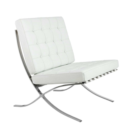 Produse - Fotoliu Barcelon Prestige Plus 75x75x83 cm, Oțel Alb - King Home