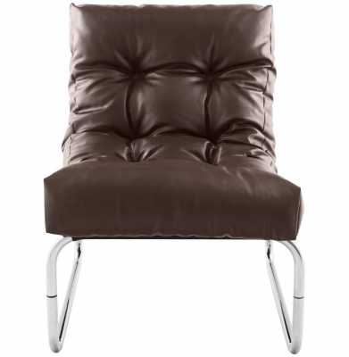 Fotoliu office maro Boudoir fara brate, sezut perna moale tapitata piele ecologica, design modern, AC00680BR - Kokoon [1]