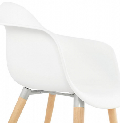 Scaun alb stil scandinav Break cu brate inalte, polipropilena / picioare lemn masiv, AC02010WH - Kokoon [6]