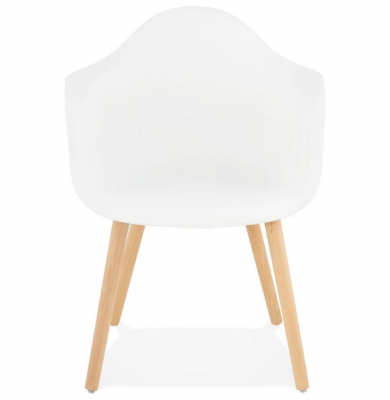 Scaun alb stil scandinav Break cu brate inalte, polipropilena / picioare lemn masiv, AC02010WH - Kokoon [1]
