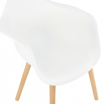 Scaun alb stil scandinav Break cu brate inalte, polipropilena / picioare lemn masiv, AC02010WH - Kokoon [5]