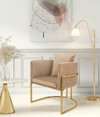 Fotoliu Chloe Velvet 62x45x77 cm, Khaki - King Home [7]