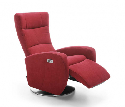 Fotolii - Fotoliu cu recliner manual/electric Inari, baza rotativa metalica, tapiterie personalizabila , INARI 1TV PIELE GR2 - Gala Collezione