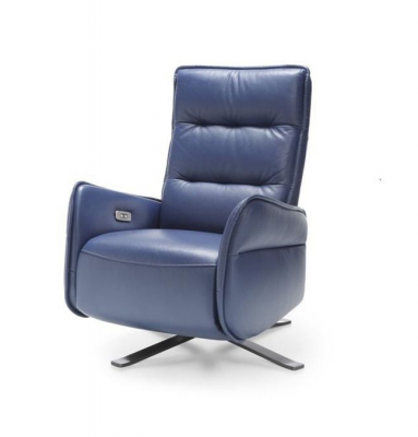 Fotolii - Fotoliu cu recliner manual/electric Res, baza rotativa metalica, tapiterie personalizabila , RES 1TV PIELE GR2 - Gala Collezione