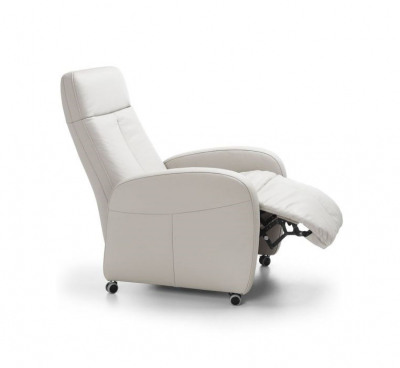 Fotolii - Fotoliu cu recliner manual Tom, rotile, tapiterie personalizabila , TOM A1 - Gala Collezione