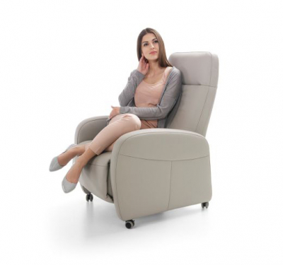Fotoliu cu recliner manual Tom, rotile, tapiterie personalizabila , TOM A1 - Gala Collezione [3]