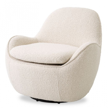 Fotolii -   Scaun rotativ Cupido bouclé crem 115676 EICHHOLTZ