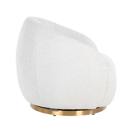 Fotoliu pivotant Jago alb boucl√© / auriu periat (Copenhaga 900 Boucl√© Alb), S4530 WHITE BOUCLé - Richmond Interiors [1]