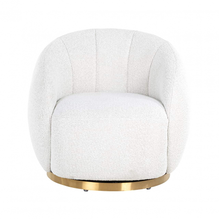Fotoliu pivotant Jago alb boucl√© / auriu periat (Copenhaga 900 Boucl√© Alb), S4530 WHITE BOUCLé - Richmond Interiors [3]