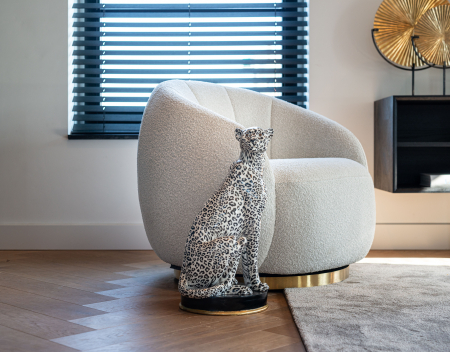 Fotoliu pivotant Jago alb boucl√© / auriu periat (Copenhaga 900 Boucl√© Alb), S4530 WHITE BOUCLé - Richmond Interiors [5]