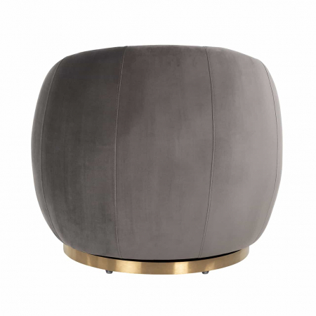 Fotoliu de lux rotund rotativ catifea bej/gri Hanne, baza aurie otel, S4530 KHAKI VELVET - Richmond Interiors [7]