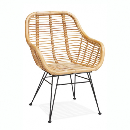 Fotolii si scaune - Fotoliu design gradina Tess, ratan premium, otel, K AC02550NABL - Kokoon
