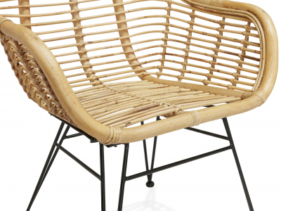 Fotoliu design gradina Tess, ratan premium, otel, K AC02550NABL - Kokoon [6]