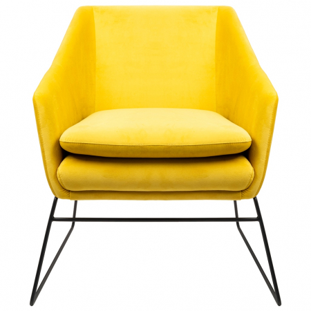 Fotoliu design Lucas tapitat catifea verde/galbena/gri/neagra, picioare negre metal, MSE011000308.V41 - King [13]