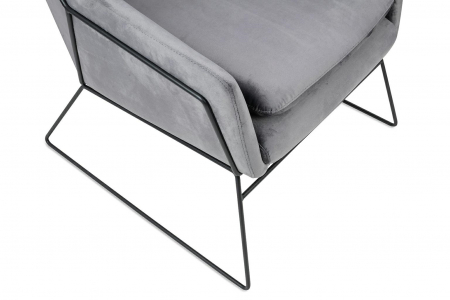 Fotoliu design Lucas tapitat catifea verde/galbena/gri/neagra, picioare negre metal, MSE011000308.V41 - King [32]