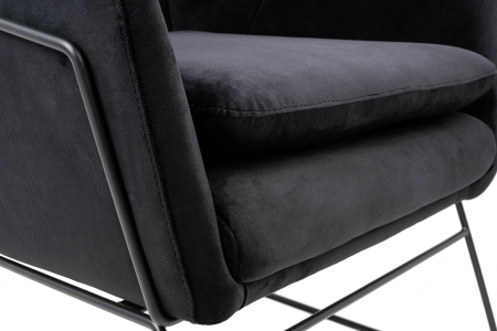 Fotoliu design Lucas tapitat catifea verde/galbena/gri/neagra, picioare negre metal, MSE011000308.V41 - King [5]
