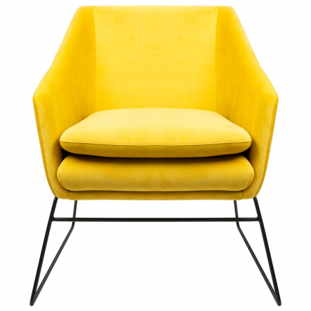 Fotoliu design Lucas tapitat catifea verde/galbena/gri/neagra, picioare negre metal, MSE011000308.V20 - King [5]