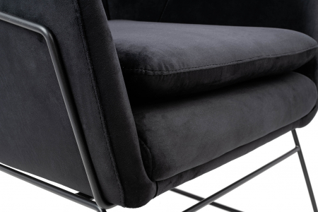 Fotoliu design Lucas tapitat catifea verde/galbena/gri/neagra, picioare negre metal, MSE011000308.V20 - King [30]