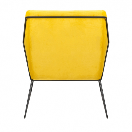 Fotoliu design Lucas tapitat catifea verde/galbena/gri/neagra, picioare negre metal, MSE011000308.V20 - King [4]