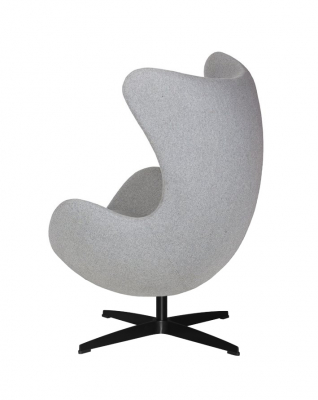 Fotoliu design lux Egg Classic Black, diverse culori, lana casmir/baza neagra aluminiu, JH-026.MARCHEWKA.38B - King [17]