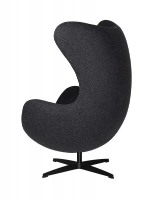 Fotoliu design lux Egg Classic Black, diverse culori, lana casmir/baza neagra aluminiu, JH-026.MARCHEWKA.38B - King [4]