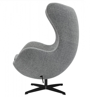 Fotoliu design lux Egg Classic Black, diverse culori, lana casmir/baza neagra aluminiu, JH-026.MARCHEWKA.38B - King [12]