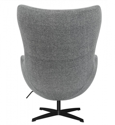 Fotoliu design lux Egg Classic Black, diverse culori, lana casmir/baza neagra aluminiu, JH-026.MARCHEWKA.38B - King [13]