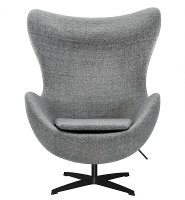 Fotoliu design lux Egg Classic Black, diverse culori, lana casmir/baza neagra aluminiu, JH-026.MARCHEWKA.38B - King [11]