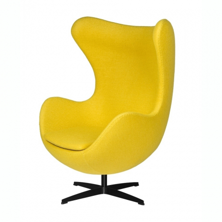 Fotoliu design lux Egg Classic Black, diverse culori, lana casmir/baza neagra aluminiu, JH-026.MARCHEWKA.38B - King [26]