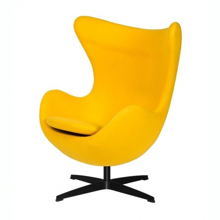 Fotoliu design lux Egg Classic Black, diverse culori, lana casmir/baza neagra aluminiu, JH-026.MARCHEWKA.38B - King [30]