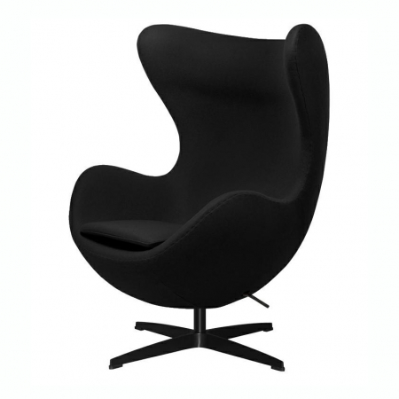 Fotoliu design lux Egg Classic Black, diverse culori, lana casmir/baza neagra aluminiu, JH-026.MARCHEWKA.38B - King [31]