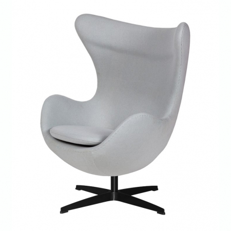 Fotoliu design lux Egg Classic Black, diverse culori, lana casmir/baza neagra aluminiu, JH-026.MARCHEWKA.38B - King [27]