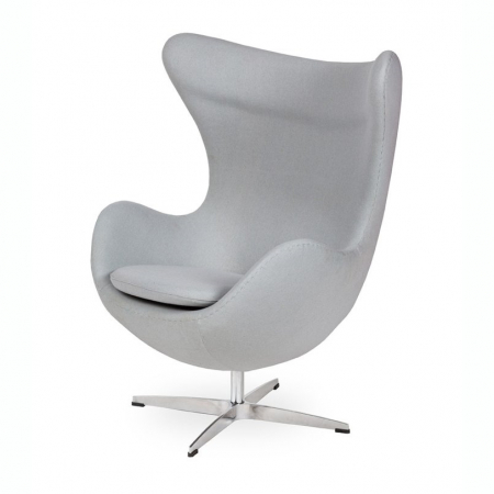 Fotoliu design lux Egg Classic, diverse culori, lana casmir/baza aluminiu, JH-026.SZARY.17 - King [23]