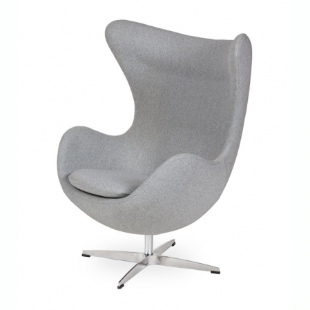 Fotoliu design lux Egg Classic, diverse culori, lana casmir/baza aluminiu, JH-026.SZARY.17 - King [0]
