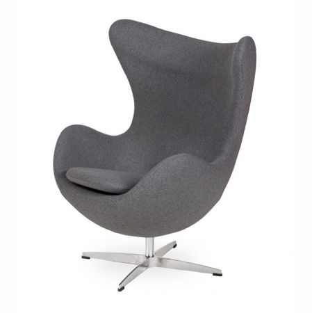Fotoliu design lux Egg Classic, diverse culori, lana casmir/baza aluminiu, JH-026.SZARY.17 - King [19]