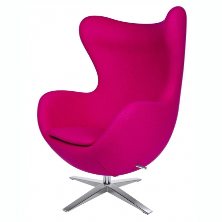 Fotoliu design lux Egg Wide, diverse culori, lana casmir/baza otel crom, HE-066.RED.1 - King [32]