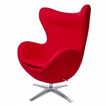 Fotolii - Fotoliu design lux Egg Wide, diverse culori, lana casmir/baza otel crom, HE-066.RED.1 - King