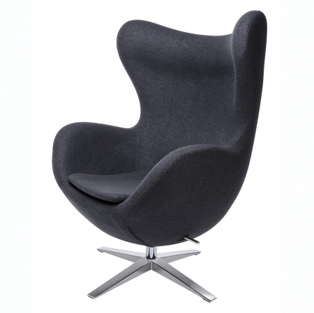 Fotoliu design lux Egg Wide, diverse culori, lana casmir/baza otel crom, HE-066.RED.1 - King [29]